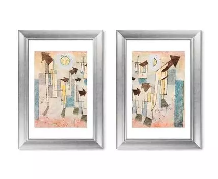 Набор из 2-х репродукций картин в раме Mural from the Temple of Longing, 1922г. (мультиколор, 50,5)