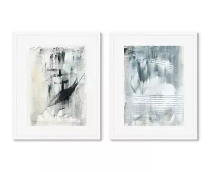 Набор из 2-х репродукций картин в раме The Play of colors No4 (Белый, 52)