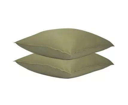 Набор из двух наволочек цвета шалфея с брашинг-эффектом