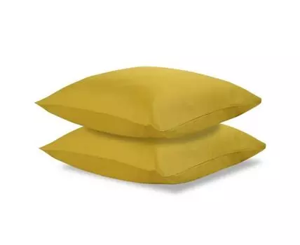 Набор из двух наволочек из сатина горчичного цвета Essential