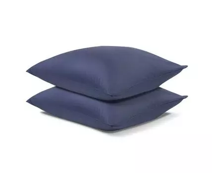Набор из двух наволочек из сатина темно-синего цвета Essential