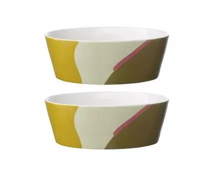 Набор из двух салатников горчичного цвета Freak Fruit