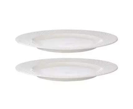 Набор из двух тарелок белого цвета с фактурным рисунком Essential