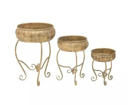 Набор кашпо (золотистый, 35)