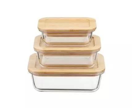 Набор контейнеров (прозрачный, бежевый, 10,5/12,6/15)