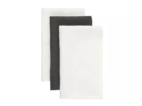 Набор льняных полотенец White-Grey 40х70 3 шт.