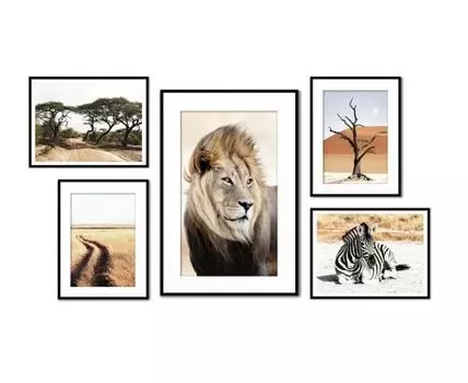 Набор постеров Африка №6 (Бежевый)