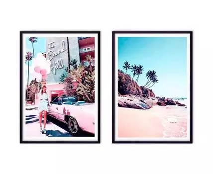 Набор постеров Беверли Хиллз №2 (Розовый, 30)