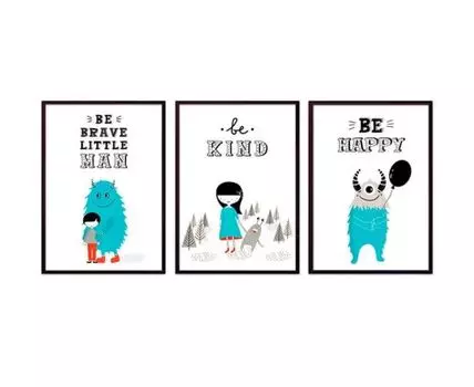 Набор постеров Детский №101 (Голубой, 40)