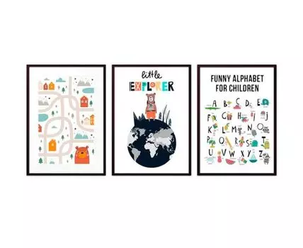 Набор постеров Детский №111 (оранжевый, 40)