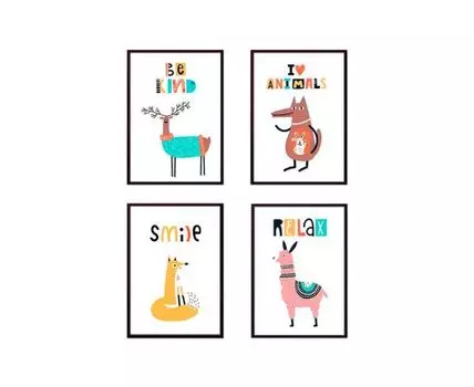 Набор постеров Детский №120 (Розовый, 40)