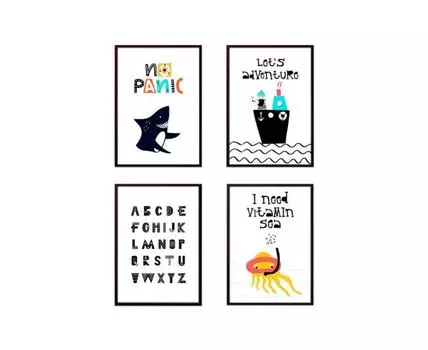 Набор постеров Детский №122 (оранжевый, 21)