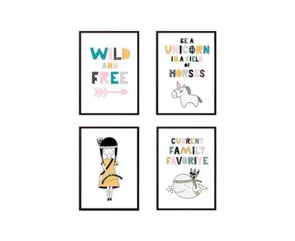 Набор постеров Детский №123 (Розовый, 50)