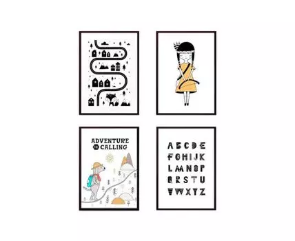 Набор постеров Детский №139 (Бежевый, 50)