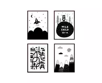 Набор постеров Детский №144 (Белый, 40)