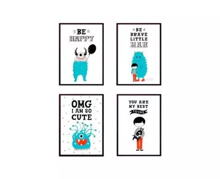 Набор постеров Детский №147 (Красный, 30)