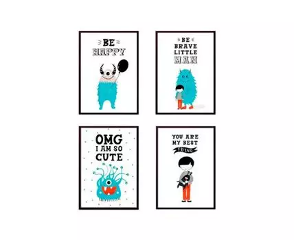 Набор постеров Детский №147 (Красный, 40)