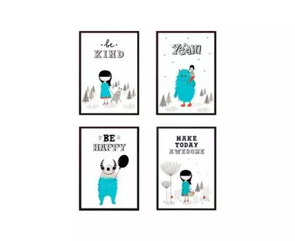 Набор постеров Детский №154 (Голубой, 21)