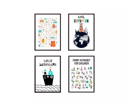 Набор постеров Детский №161 (оранжевый, 50)