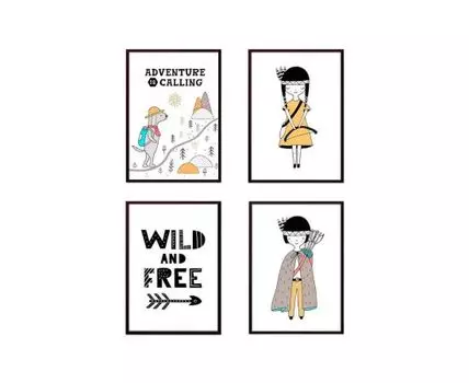 Набор постеров Детский №167 (Бежевый, 30)