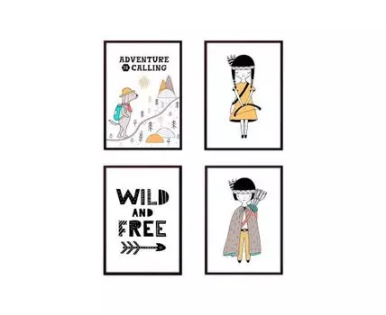 Набор постеров Детский №167 (Бежевый, 50)