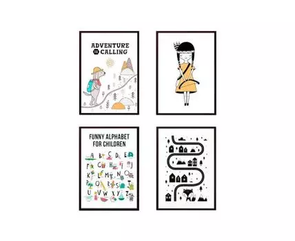 Набор постеров Детский №168 (Бежевый, 21)