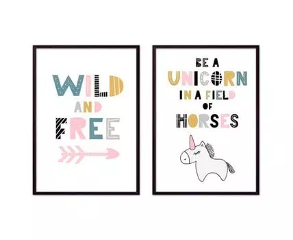 Набор постеров Детский №17 (Розовый, 40)