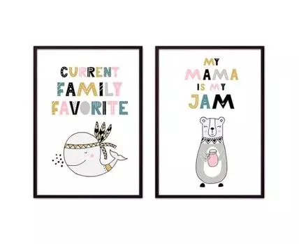 Набор постеров Детский №18 (Розовый, 30)