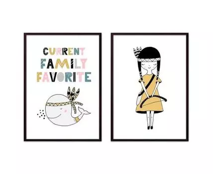 Набор постеров Детский №19 (Розовый, 50)