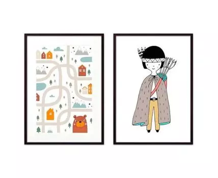 Набор постеров Детский №1 (Бежевый, 30)