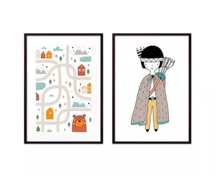 Набор постеров Детский №1 (Бежевый, 50)