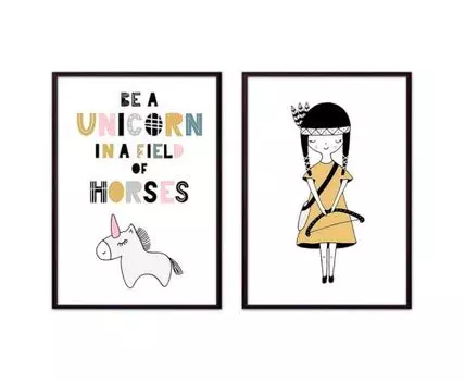 Набор постеров Детский №20 (Розовый, 50)