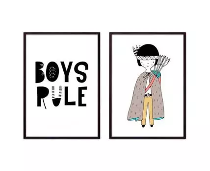 Набор постеров Детский №25 (Бежевый, 50)