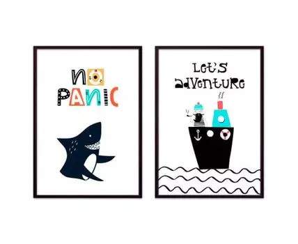 Набор постеров Детский №2 (Голубой, 40)