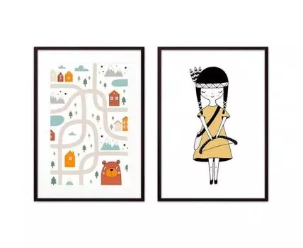 Набор постеров Детский №33 (Бежевый, 50)