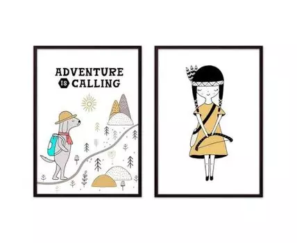 Набор постеров Детский №3 (Бежевый, 21)