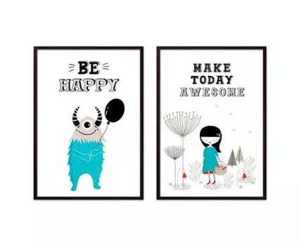 Набор постеров Детский №47 (Голубой, 30)