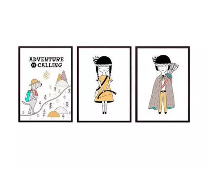 Набор постеров Детский №66 (Бежевый, 21)