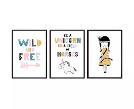 Набор постеров Детский №74 (Розовый, 40)