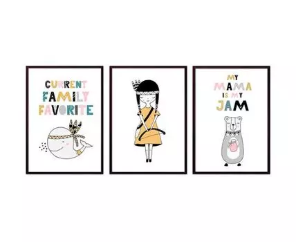 Набор постеров Детский №76 (Розовый, 40)