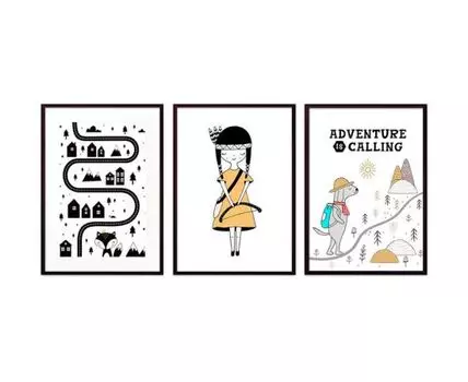 Набор постеров Детский №86 (Бежевый, 50)