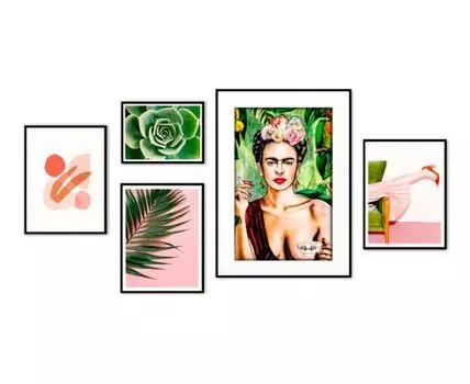 Набор постеров Фрида Кало №5 (Зеленый)