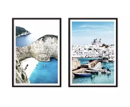 Набор постеров Греция №1 (Голубой, 50)