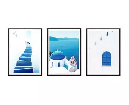 Набор постеров Греция №3 (Голубой, 30)