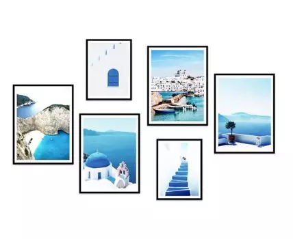 Набор постеров Греция №5 (Голубой)