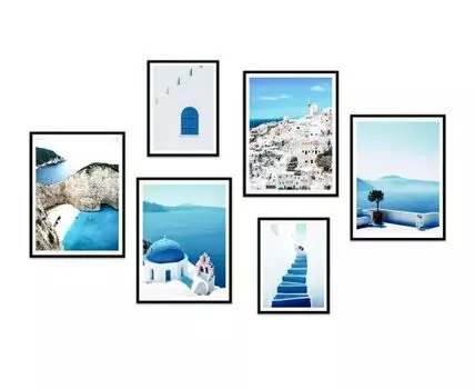 Набор постеров Греция №6 (Голубой)