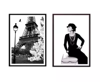 Набор постеров Коко Шанель №2 (Белый, 40)