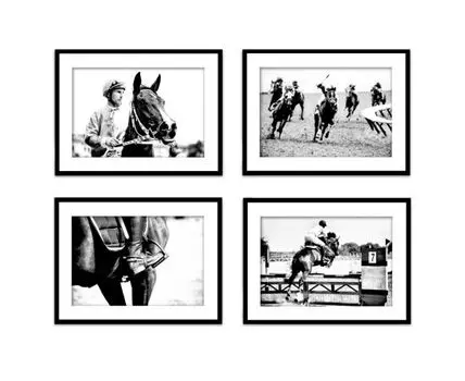 Набор постеров Лошади ретро фото №1 (Белый, 21)