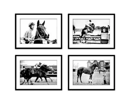 Набор постеров Лошади ретро фото №2 (Белый, 30)
