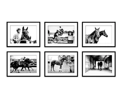 Набор постеров Лошади ретро фото №4 (Белый, 21)